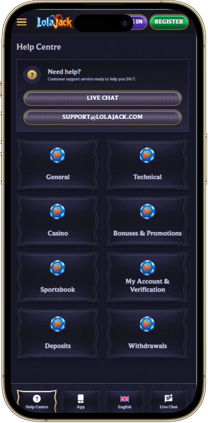Lola Jack Casino Support